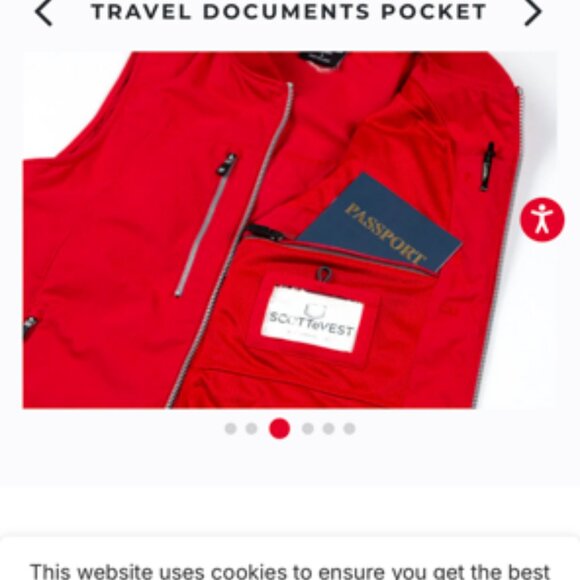 ScotteVest The 101 Travel Vest Multi Pocket Red Small - Picture 6 of 14